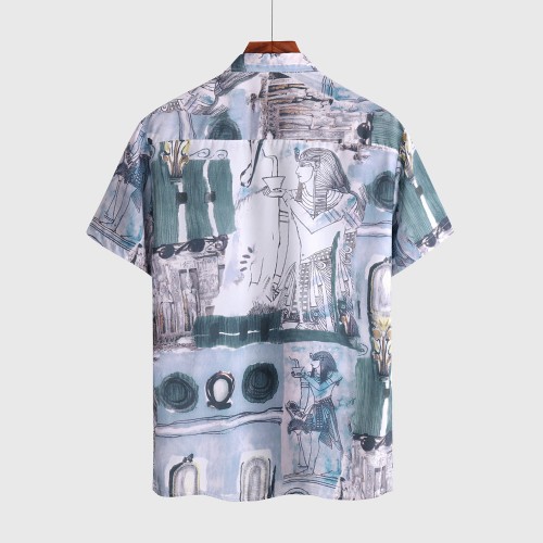 OEM service casual loose printed fashion creative summer shirts for beach or street